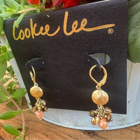 Cookie Lee Matte Gold Tone Beaded Boho Earrings - Picture 6 of 10